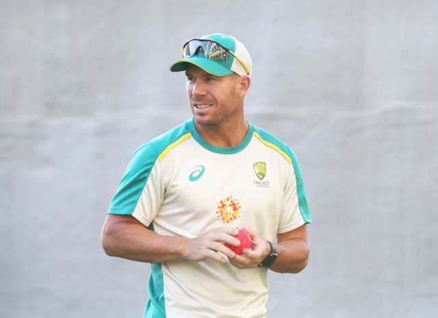 Australia’s David Warner during a nets session at the Adelaide Oval (Jason O’Brien/PA)