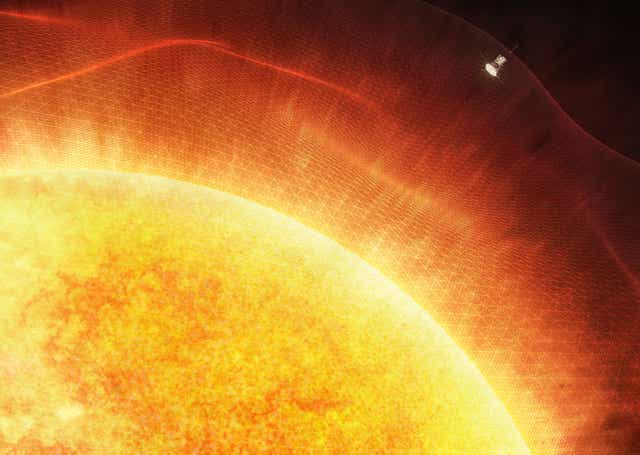 <p>NASA’s Parker Solar Probe has now flown through the Sun’s upper atmosphere, known as the corona, and sampled particles and magnetic fields there</p>