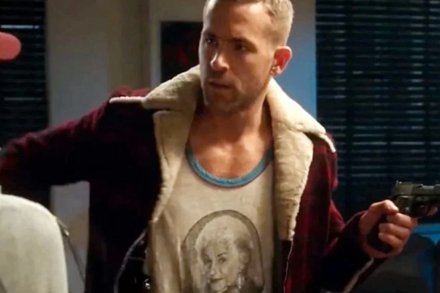 <p>Ryan Reynolds wearing Bea Arthur T-Shirt in Deadpool</p>