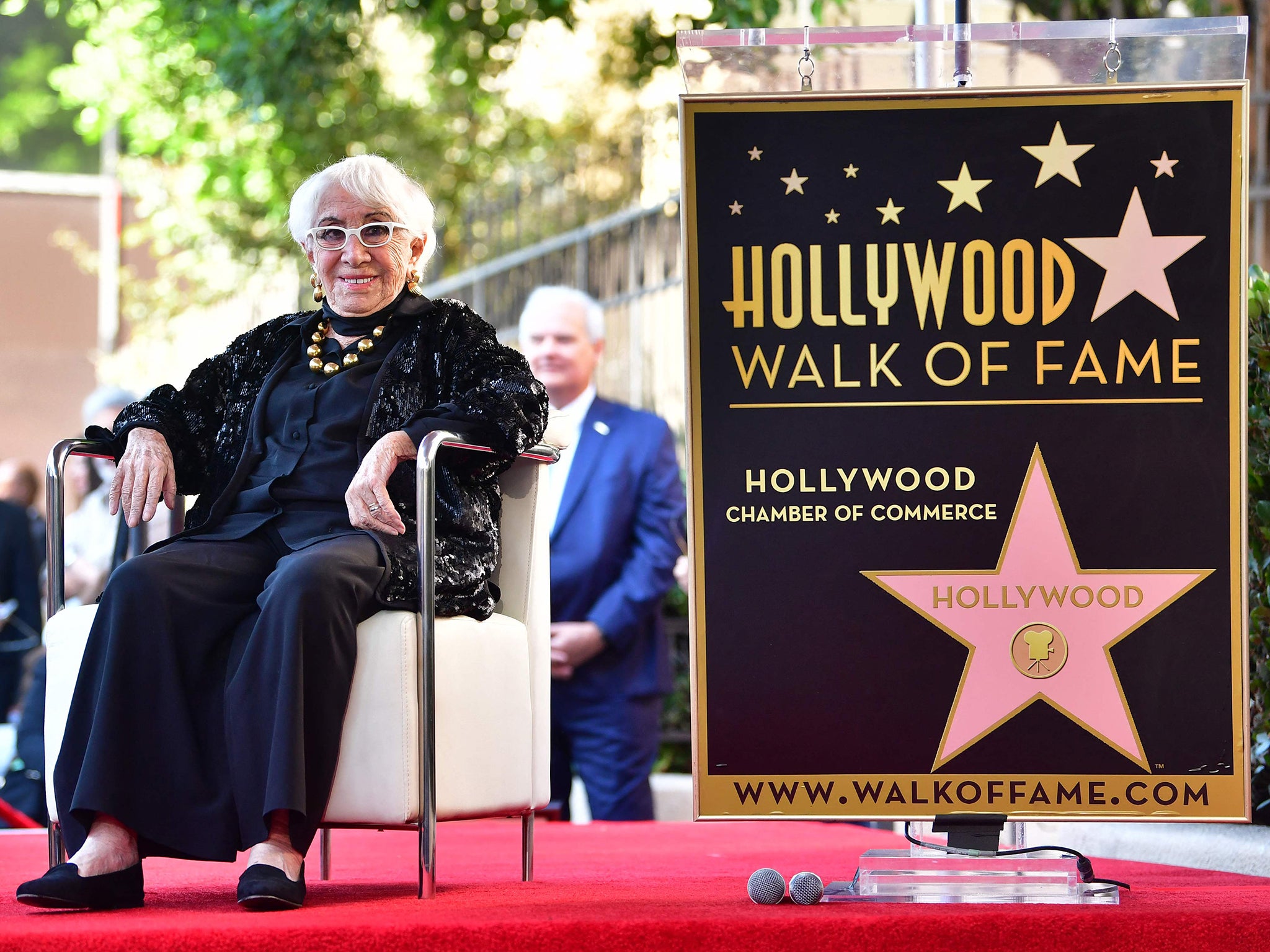 Wertmuller awaits the start of her Hollywood walk of fame star ceremony in 2019