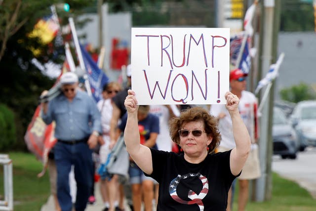 <p>A supporter of former US President Donald Trump </p>