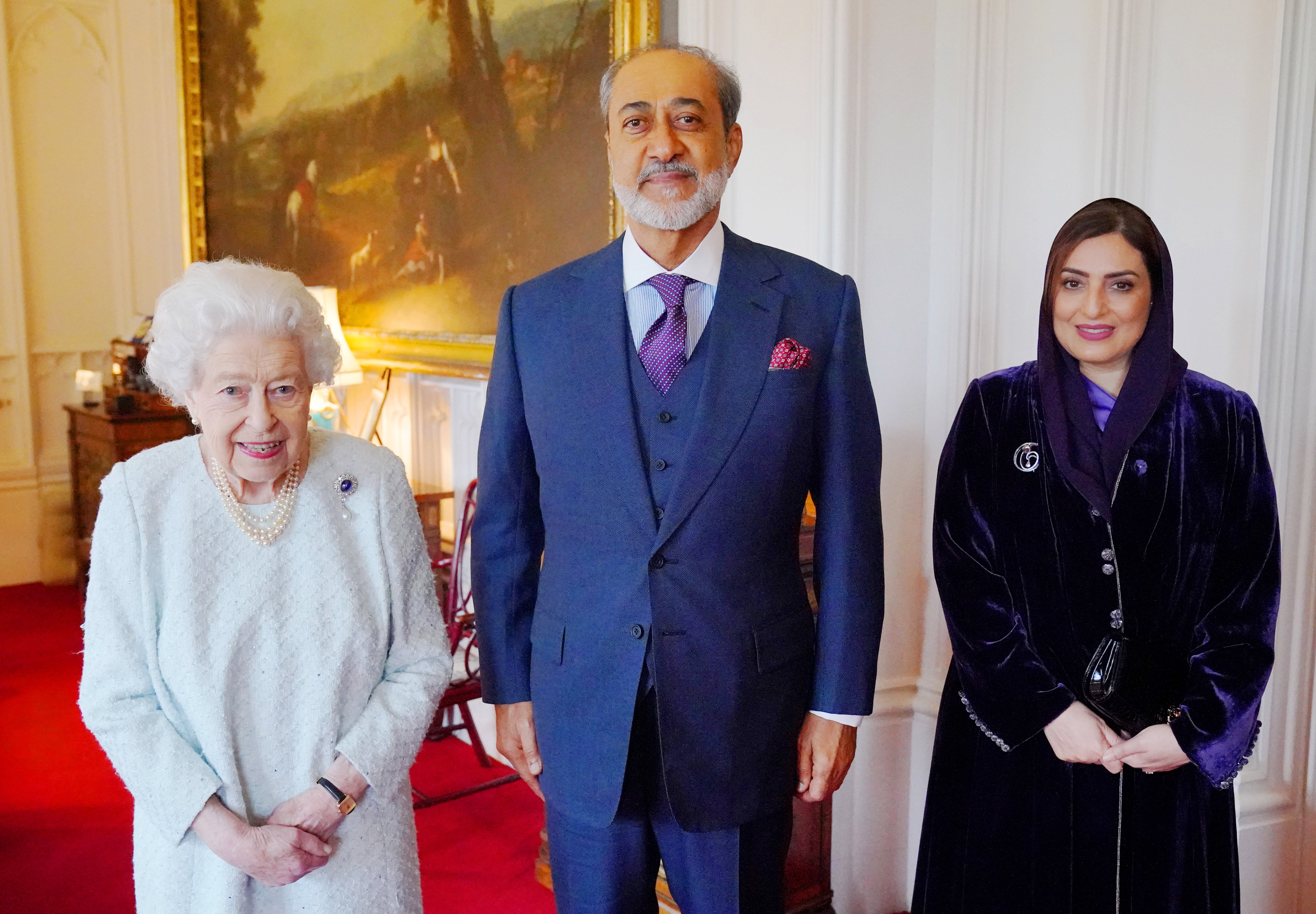 The Queen receives the Sultan of Oman and his wife during an audience at Windsor Castle (Jonathan Brady/PA)