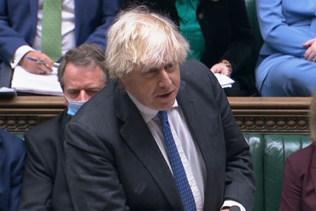 <p>Boris Johnson speaks during Prime Minister’s Questions (House of Commons/PA)</p>
