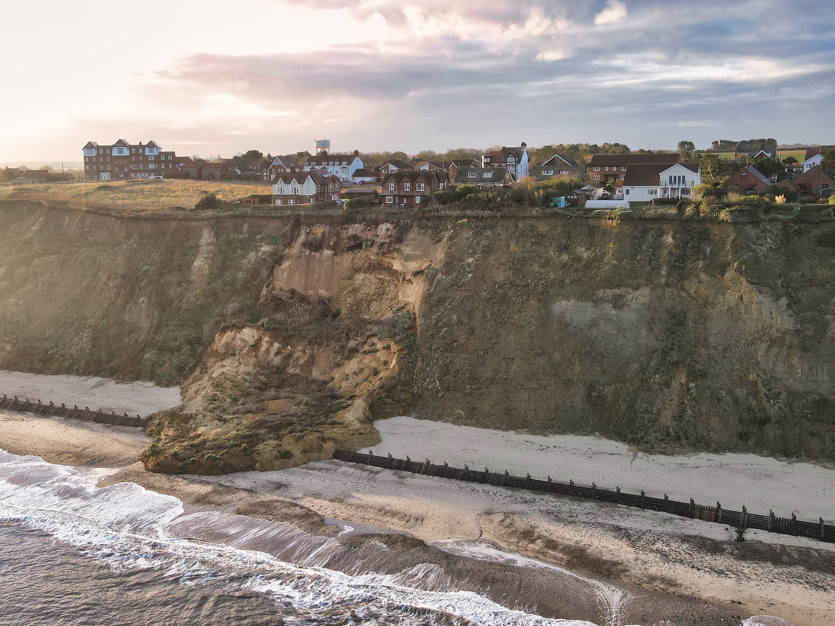 Coastguard officials said that the erosion was due to heavy rainfall that had rendered the cliffs “unstable”.