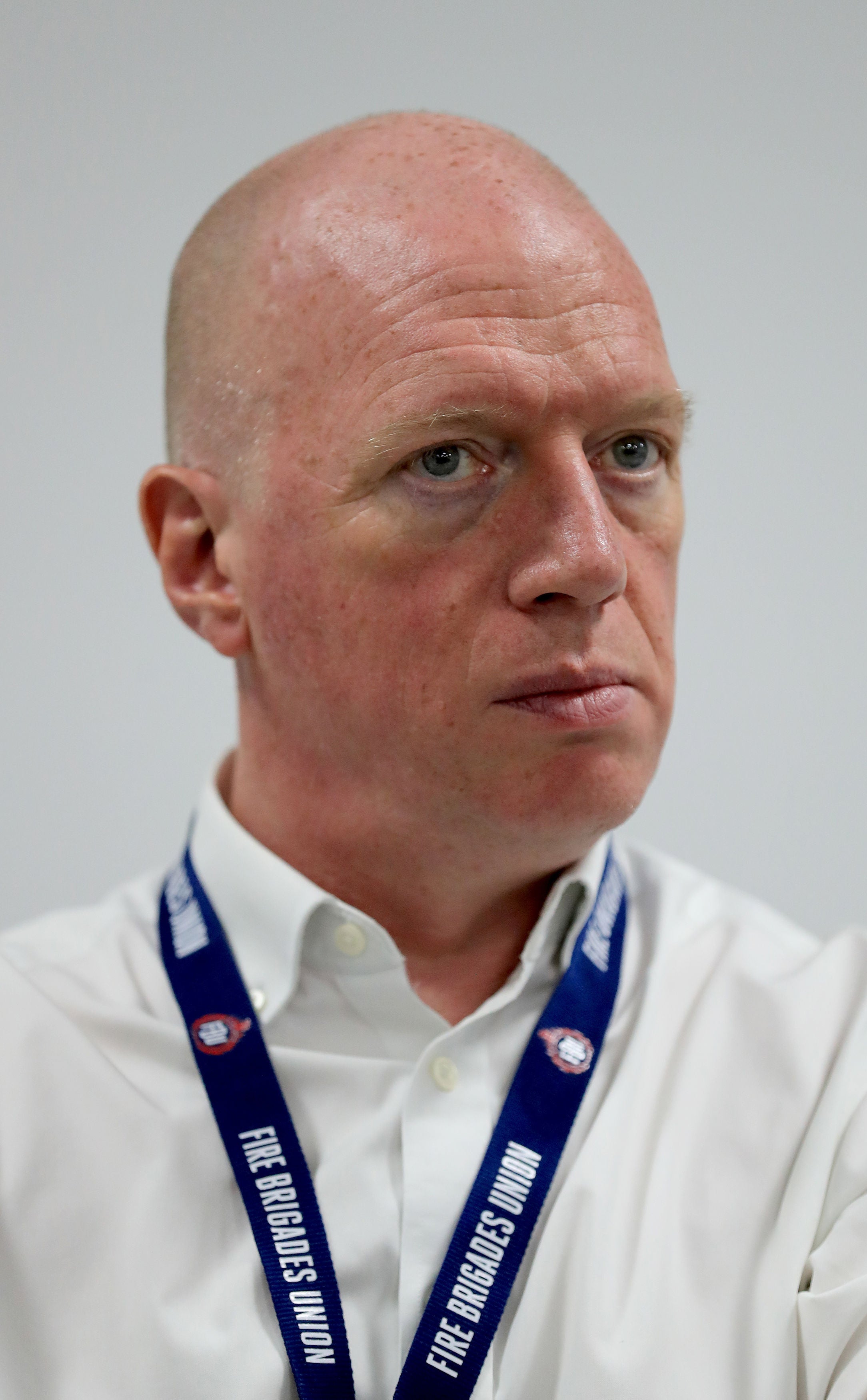 Matt Wrack, General Secretary of the Fire Brigades Union, speaks at a fringe meeting during the TUC conference at the Brighton Centre in Brighton.