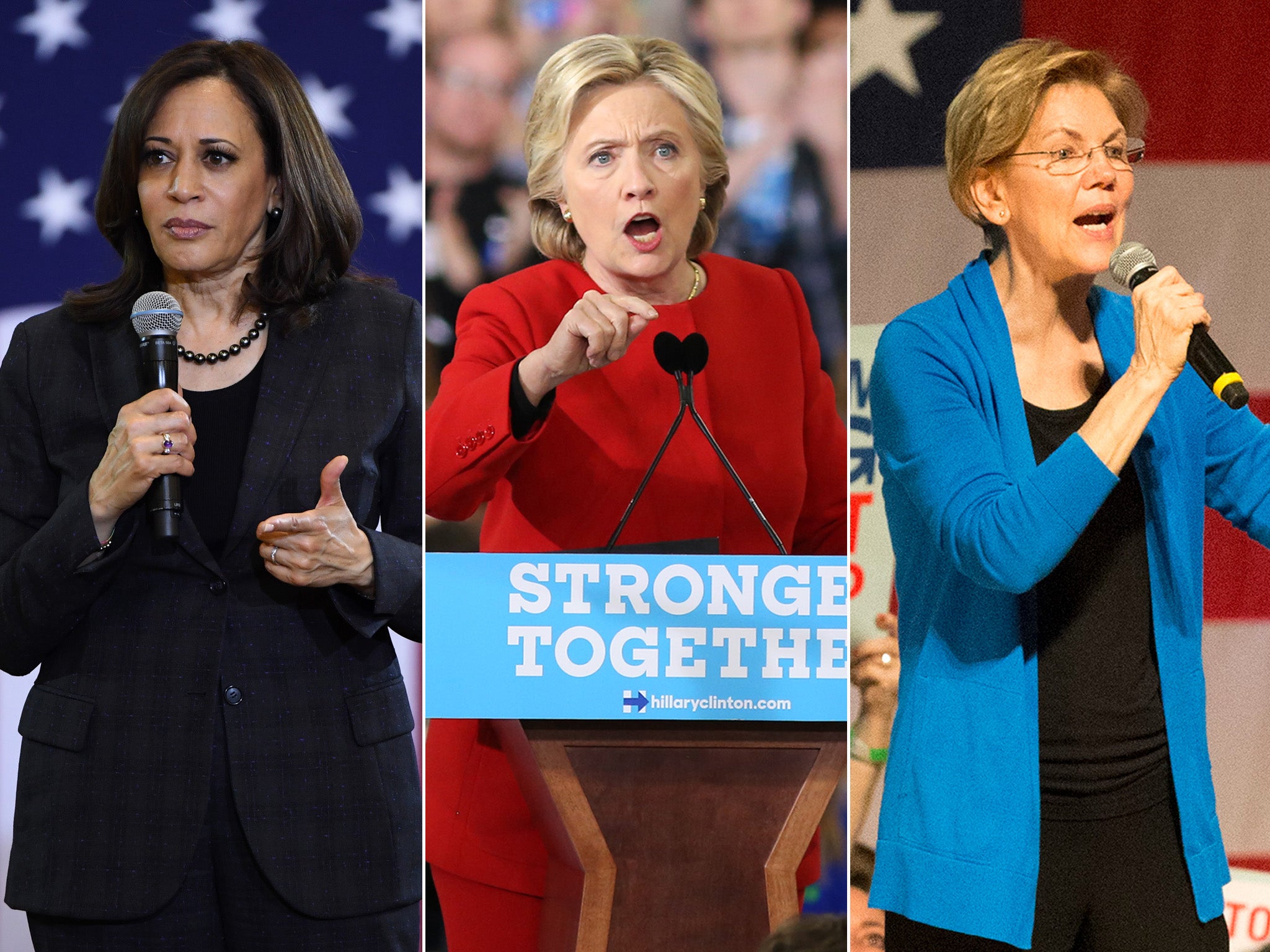 Strong women (l-r): Kamala Harris, Hillary Clinton and Elizabeth Warren