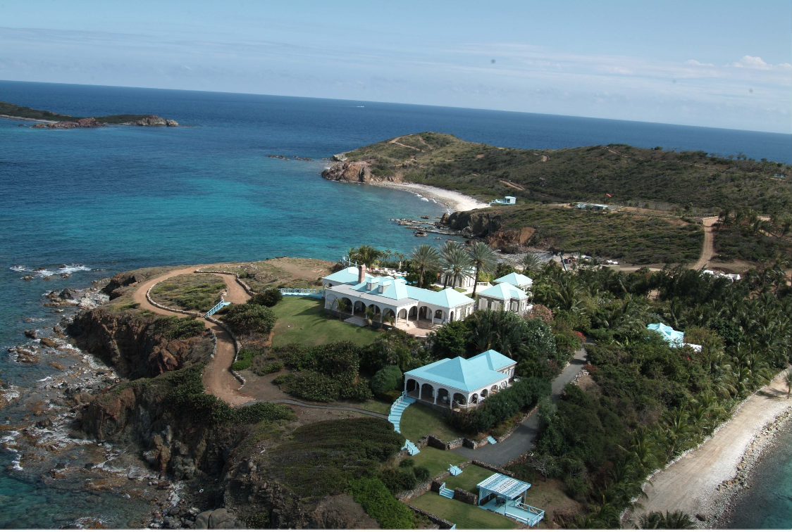 Epstein’s private hideaway in the US Virgin Islands, Little St James