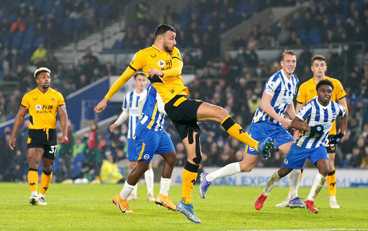 Brighton&rsquo;s winless run continues as Romain Saiss goal earns victory for Wolves