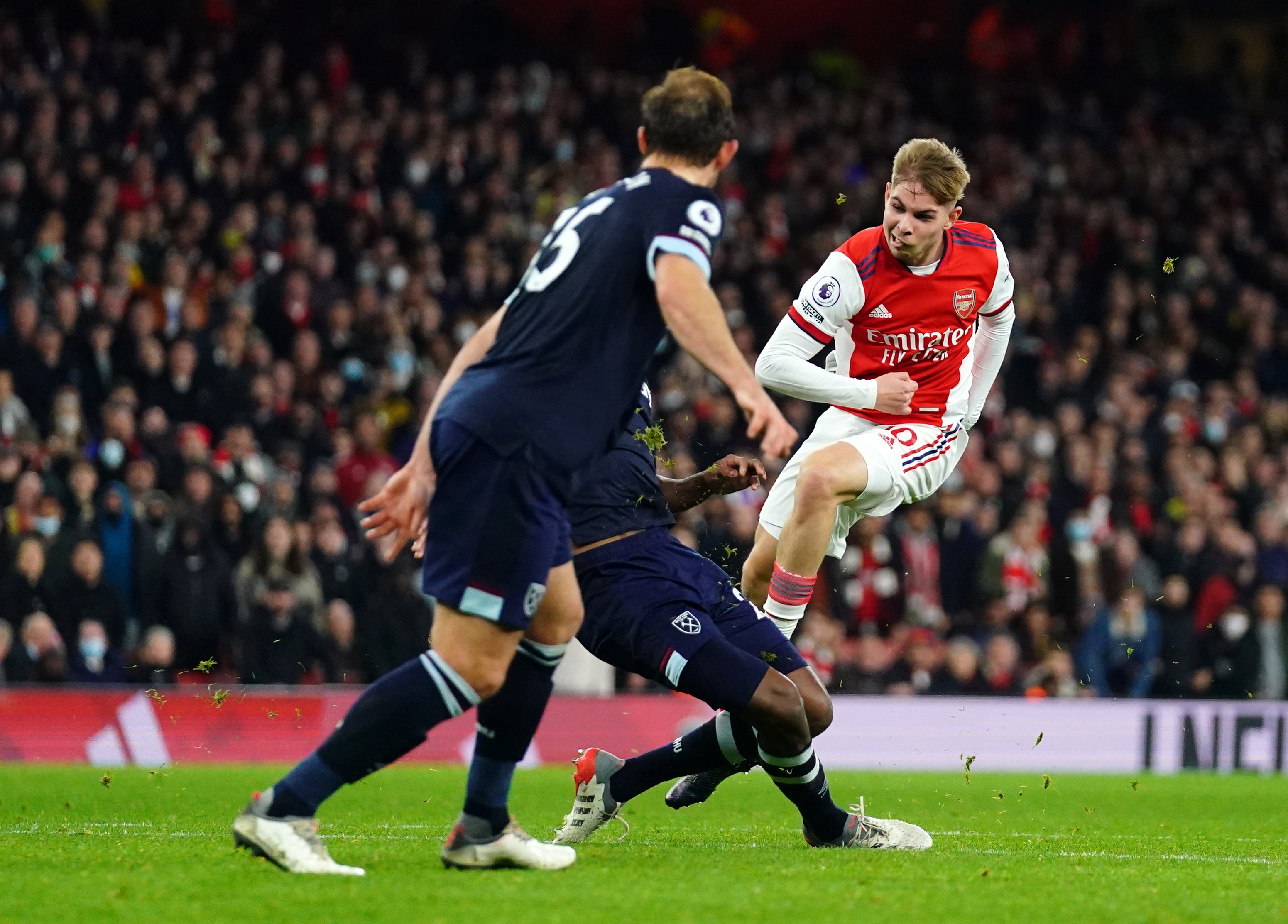 Emile Smith Rowe scored a late second goal as Arsenal beat West Ham (Nick Potts/PA)