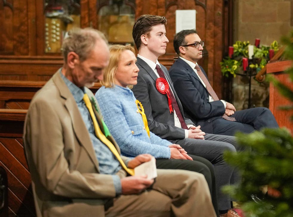 <p>Candidates in the North Shropshire by-election </p>
