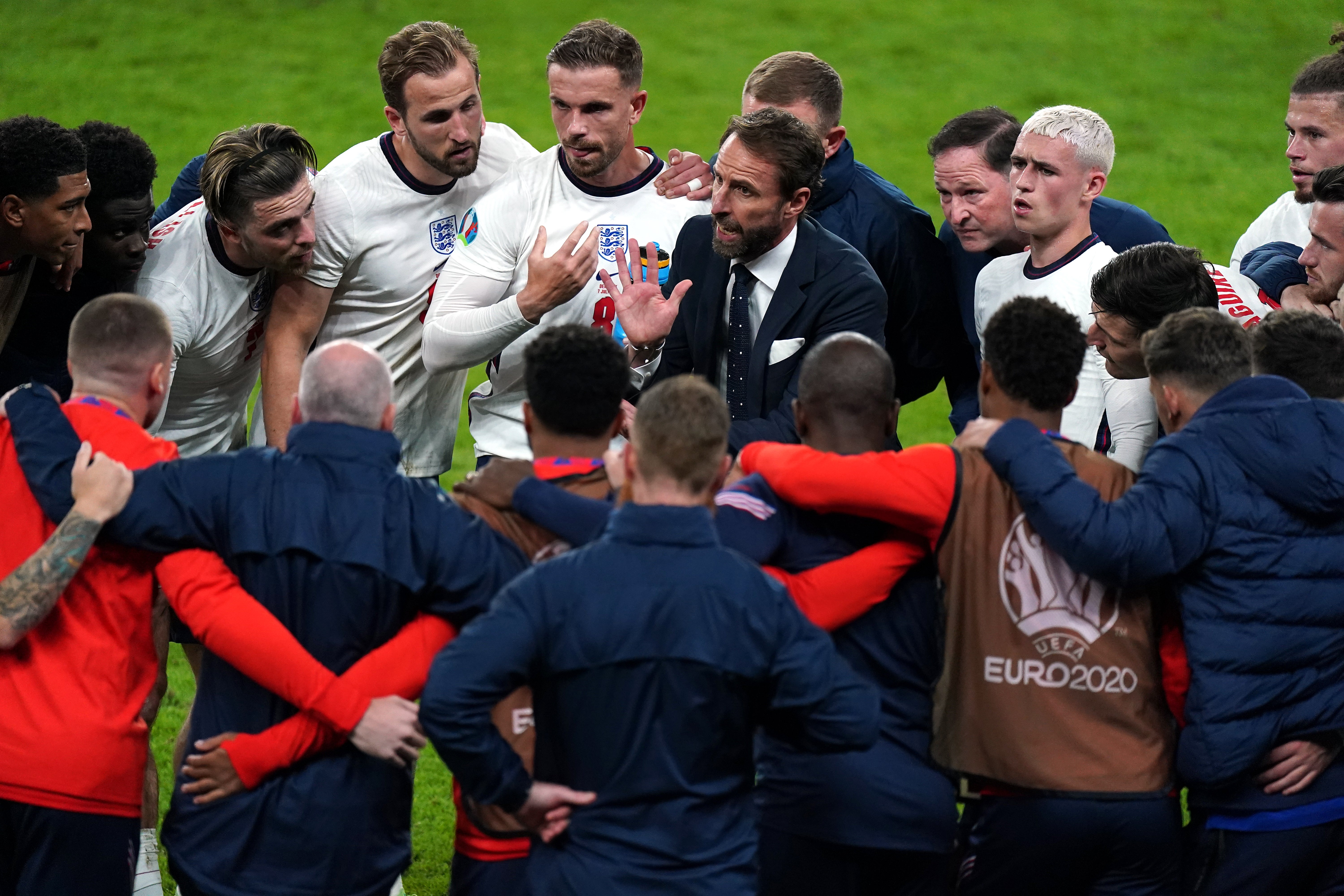 Gareth Southgate, centre, has led England to one of their most successful years ever (Mike Egerton/PA)