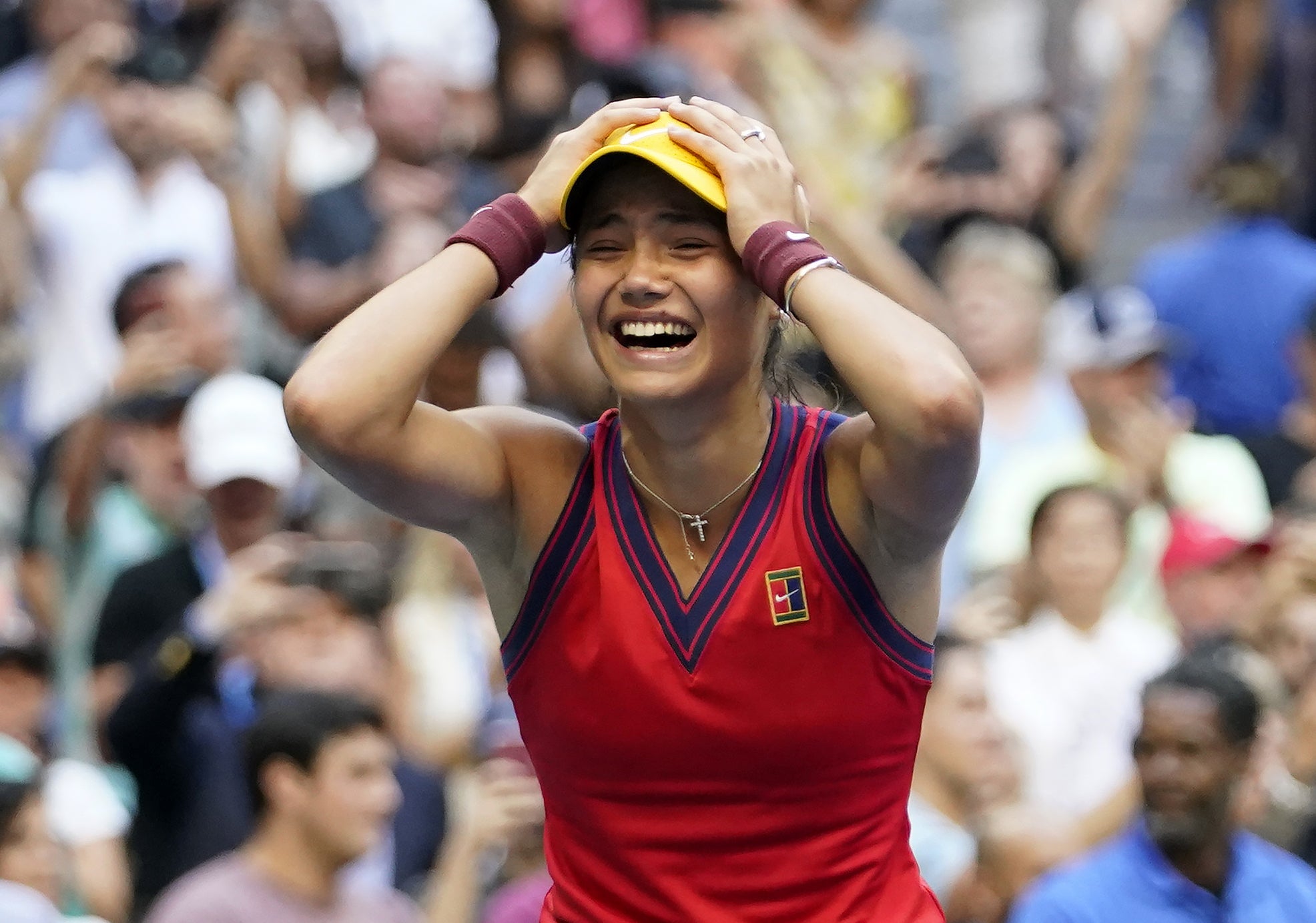 Emma Raducanu celebrates winning the US Open (ZUMA/PA)