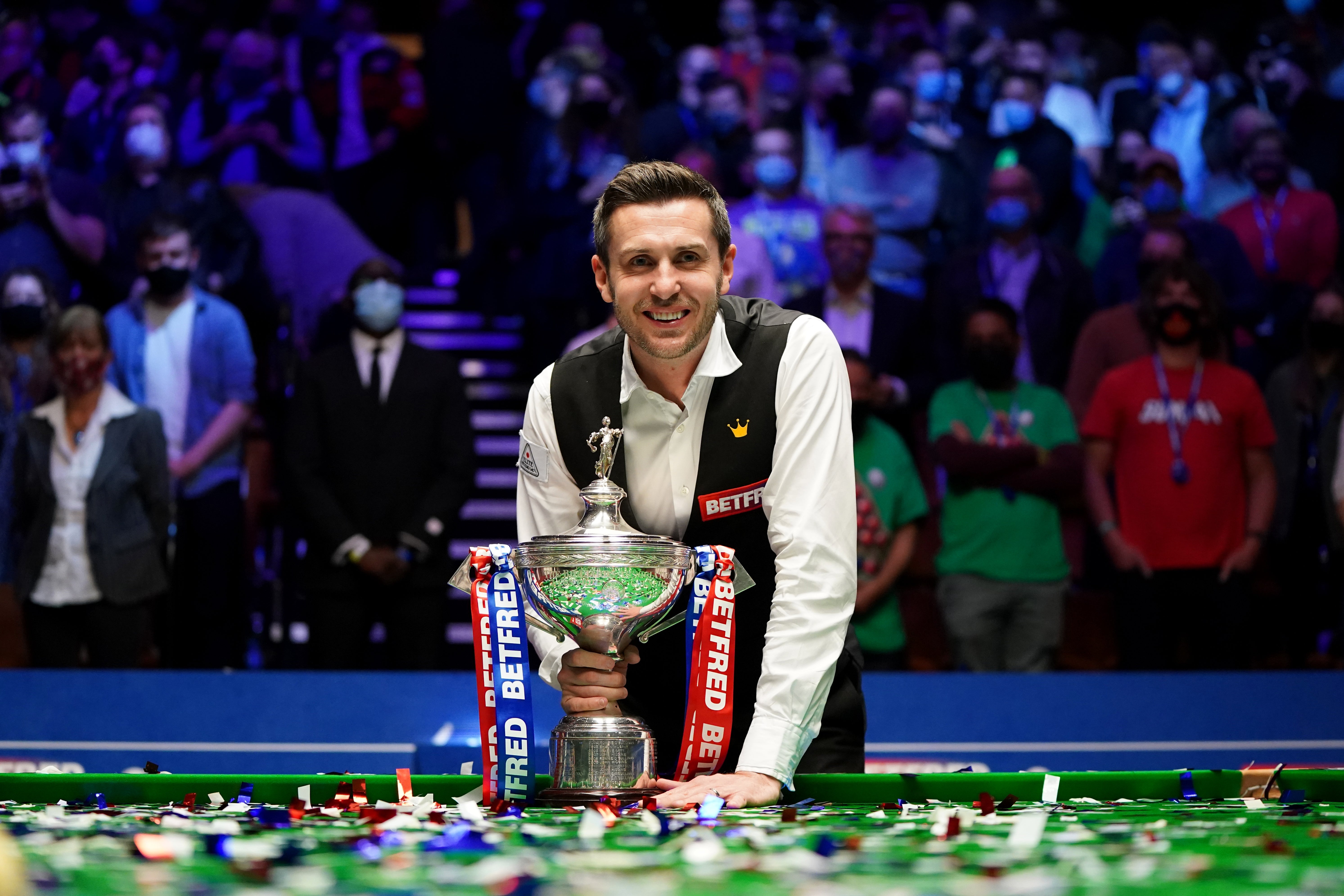 Mark Selby celebrated another World Championship victory at the Crucible (Zac Goodwin/PA)