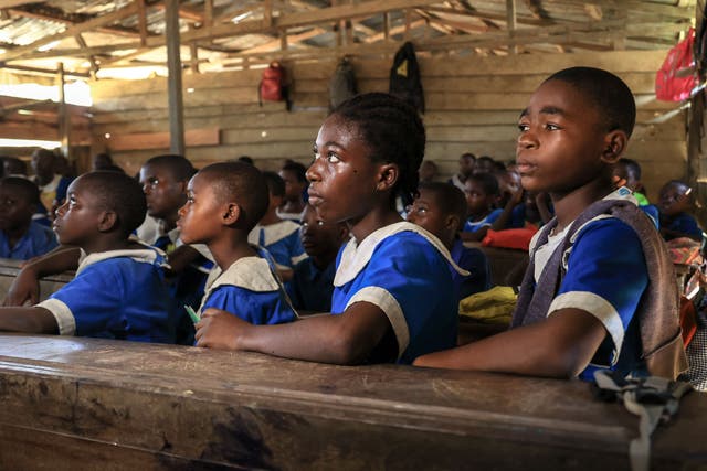 <p>File photo: Students are seen in a classroom at a school in Souza, Cameroon, on 1 December, 2021</p>