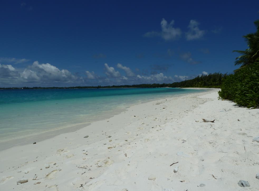 <p>A beach on Diego Garcia, the largest of the Chagos Islands </p>