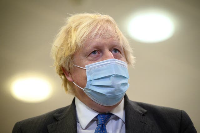 Prime Minister Boris Johnson during a visit to a vaccination centre in Ramsgate, Kent (Leon Neal/PA)