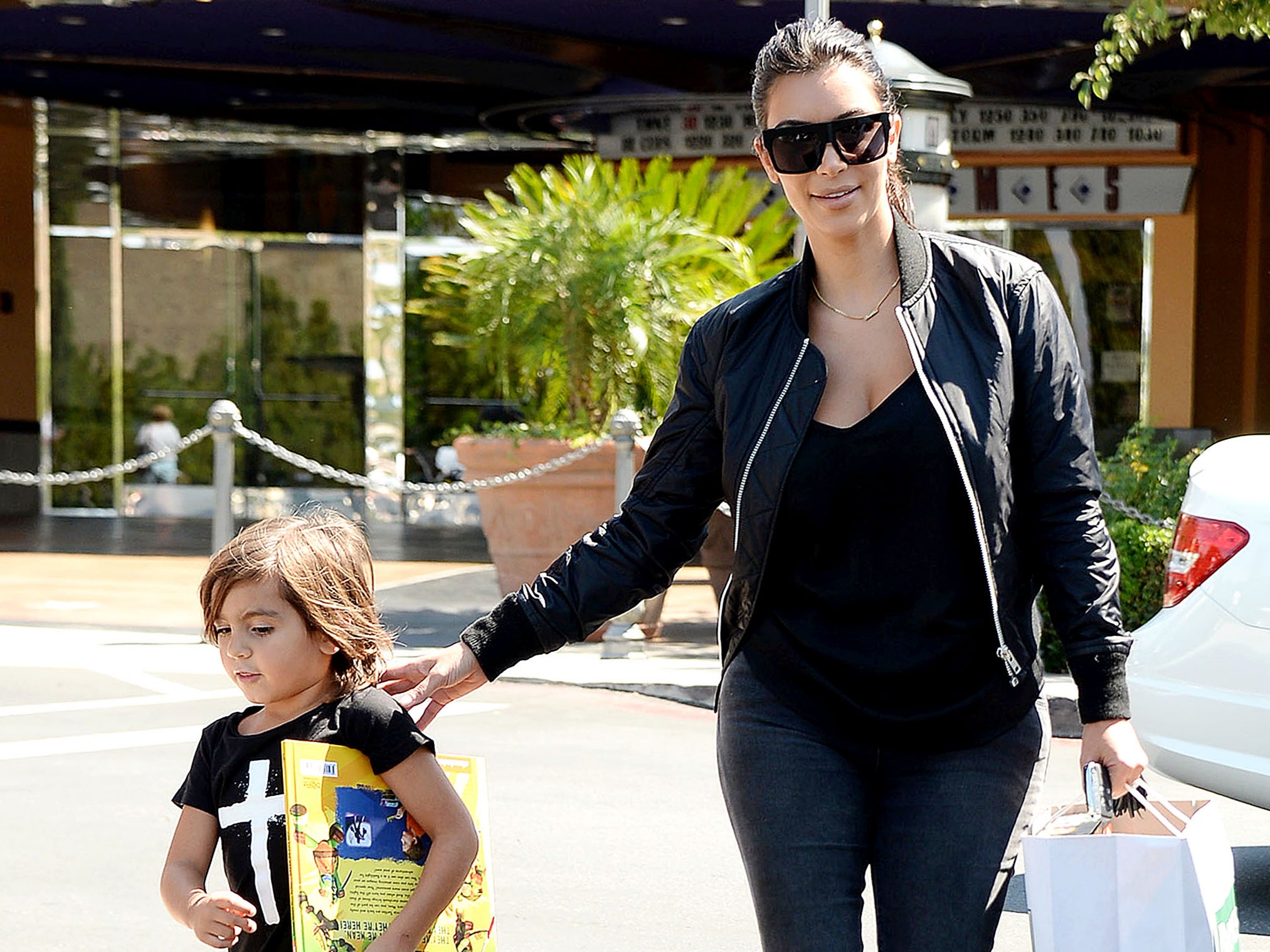 Kim Kardashian and Mason Disick in California, 2014