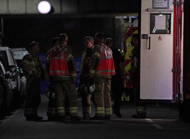 Firefighters at the scene in Sutton, south London (Kirsty O’Connor/PA)