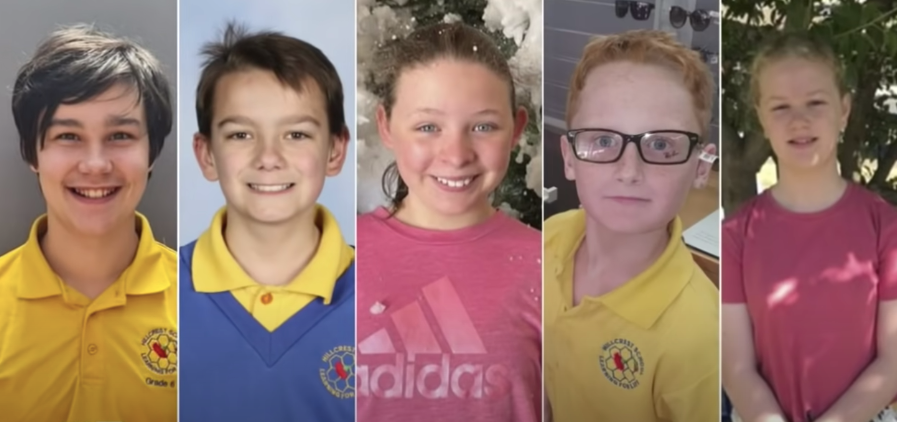 Police identified the five children killed in a freak bouncy castle accident at a school in northern Tasmania, Australia