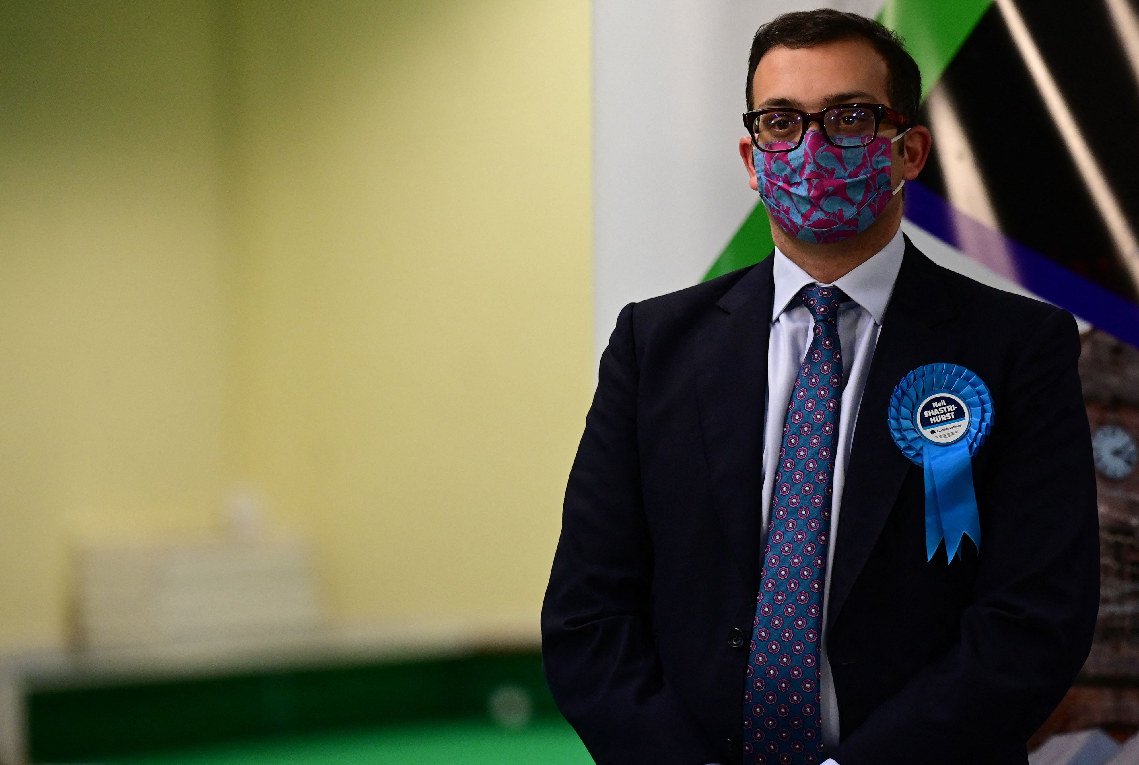Tory candidate Neil Shastri-Hurst at the count on Thursday