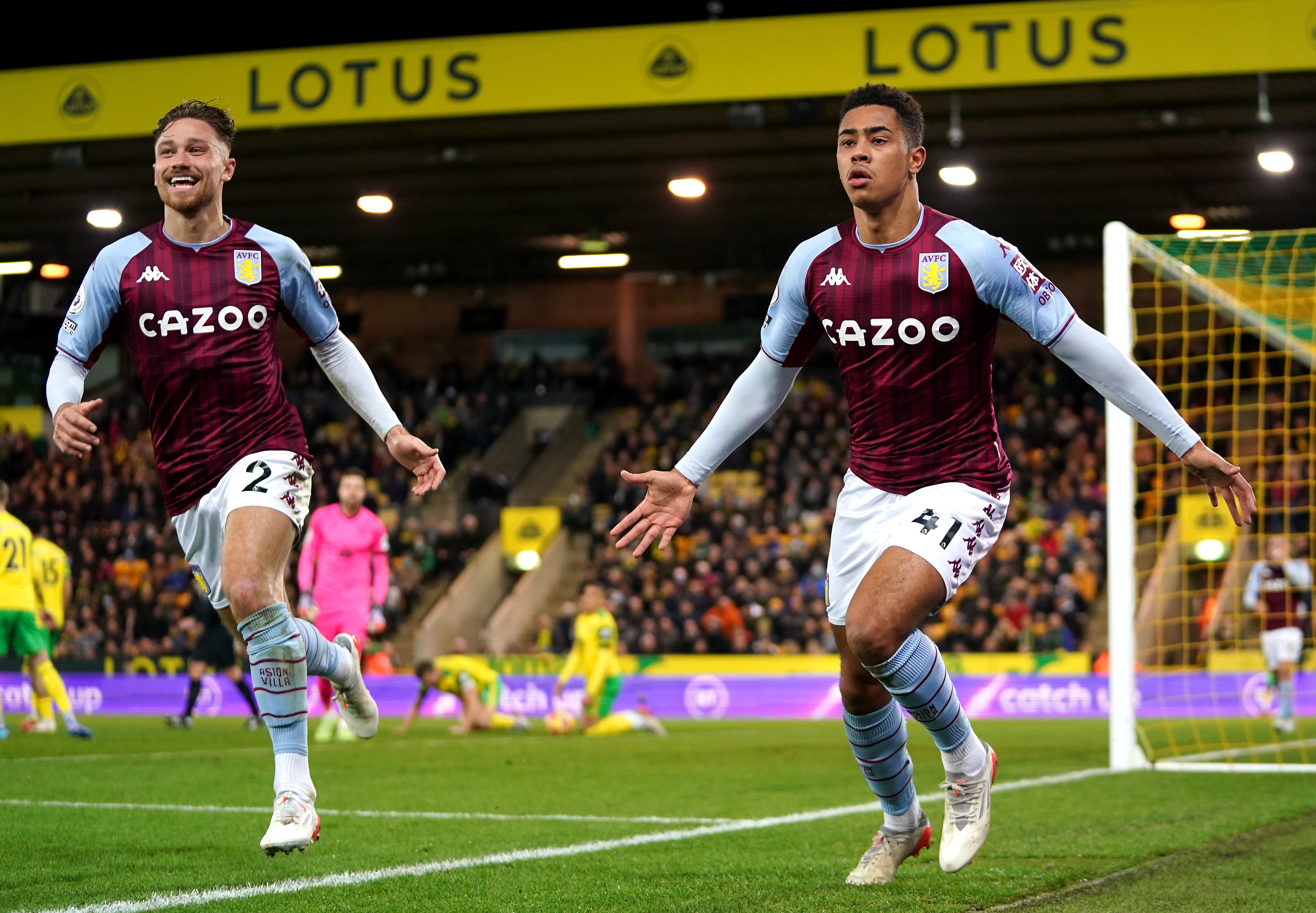 Aston Villa’s Jacob Ramsey scored his second goal of the season at Norwich. (Joe Giddens/PA)