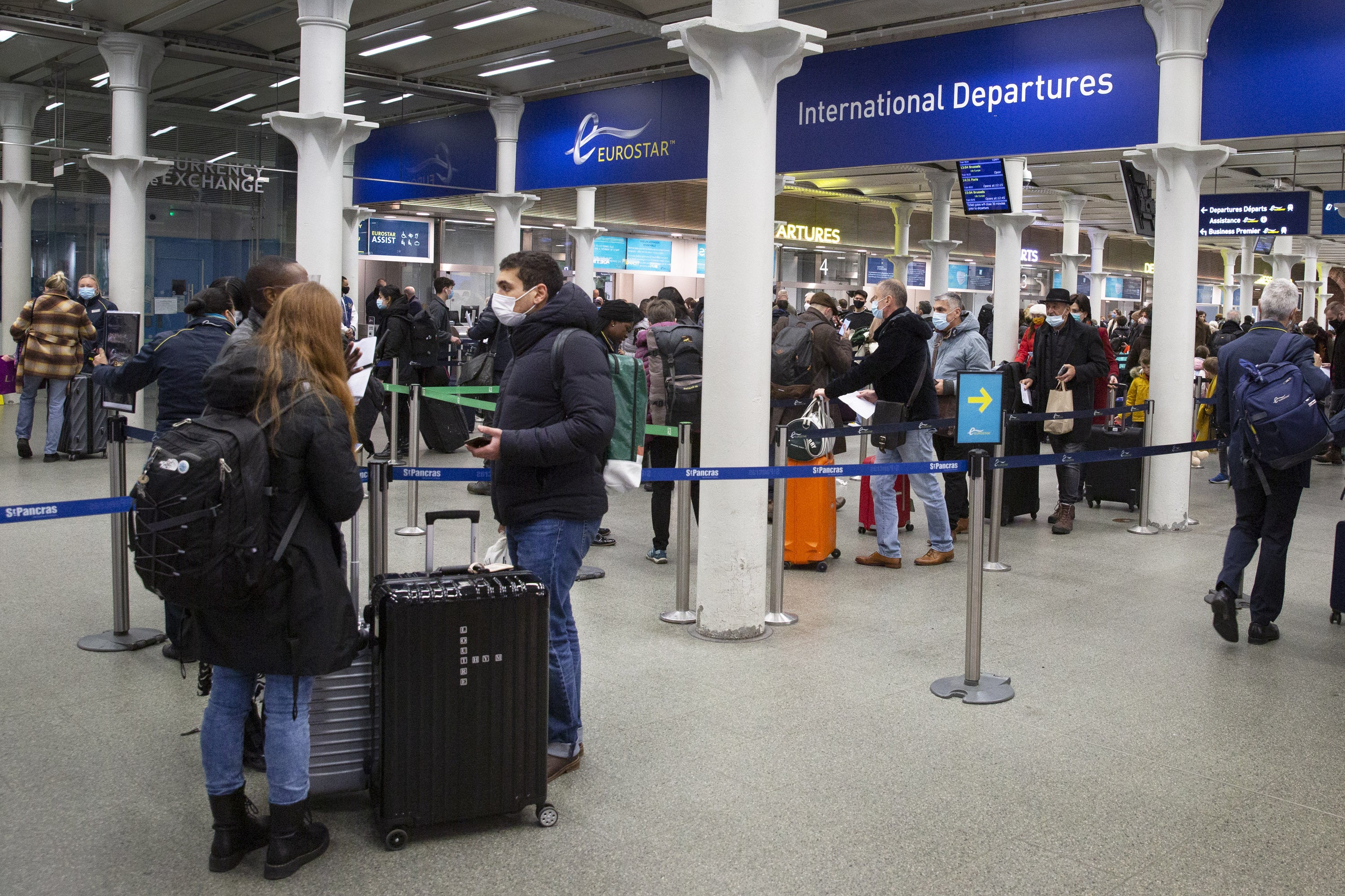 Eurostar urged people to avoid London St Pancras station unless they had a pre-booked ticket (Joshua Bratt/PA)
