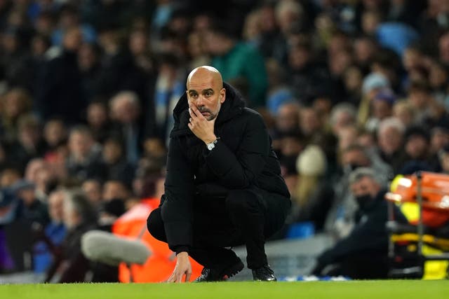 <p>Manchester City manager Pep Guardiola missed a press conference on Friday after returning an inconclusive Covid-19 test (Martin Rickett/PA)</p>
