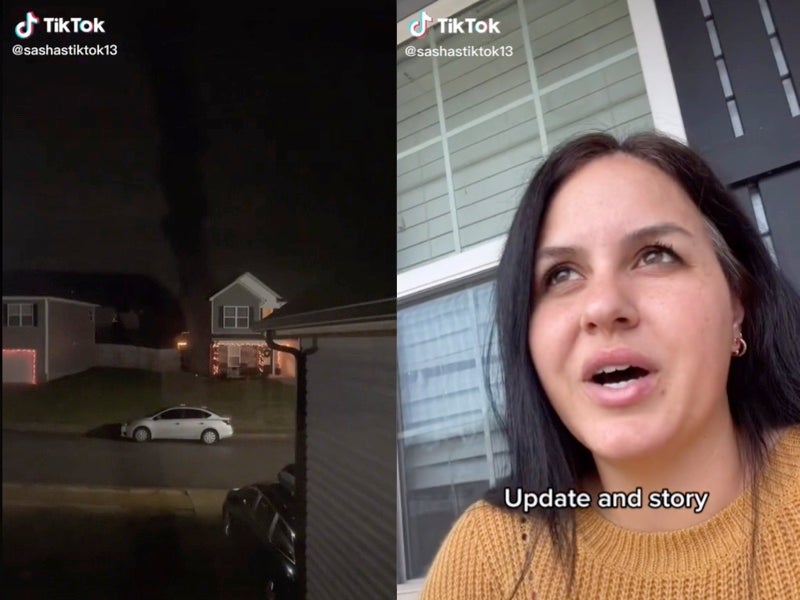 Mother shares moment she realises tornado is approaching her home