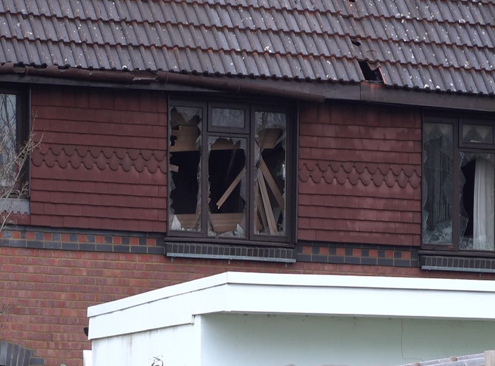 Damage to a property in Grovelands Road, Reading (Marc Ward/PA)