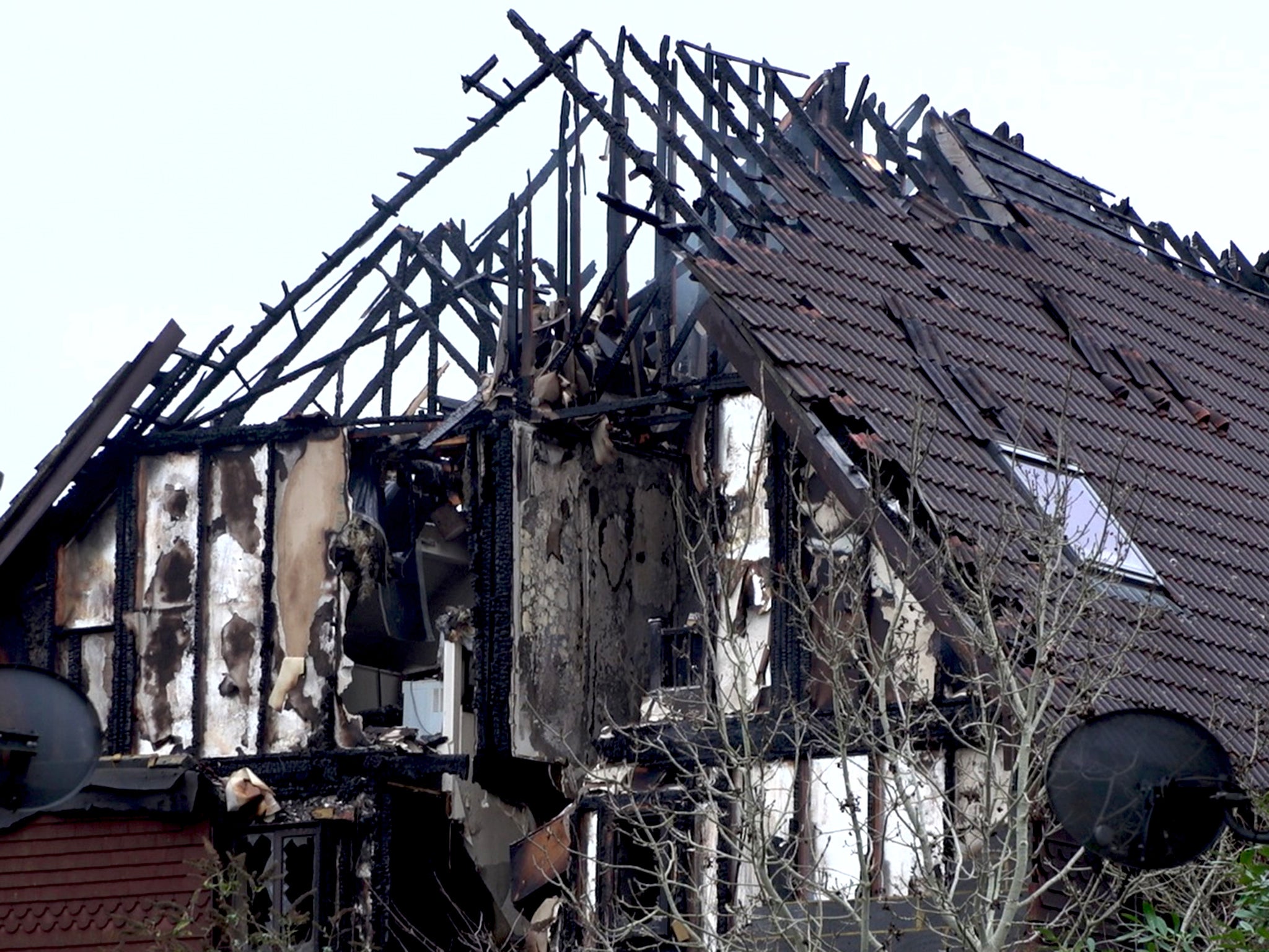 The property in Grovelands Road, Reading, was gutted by the fire