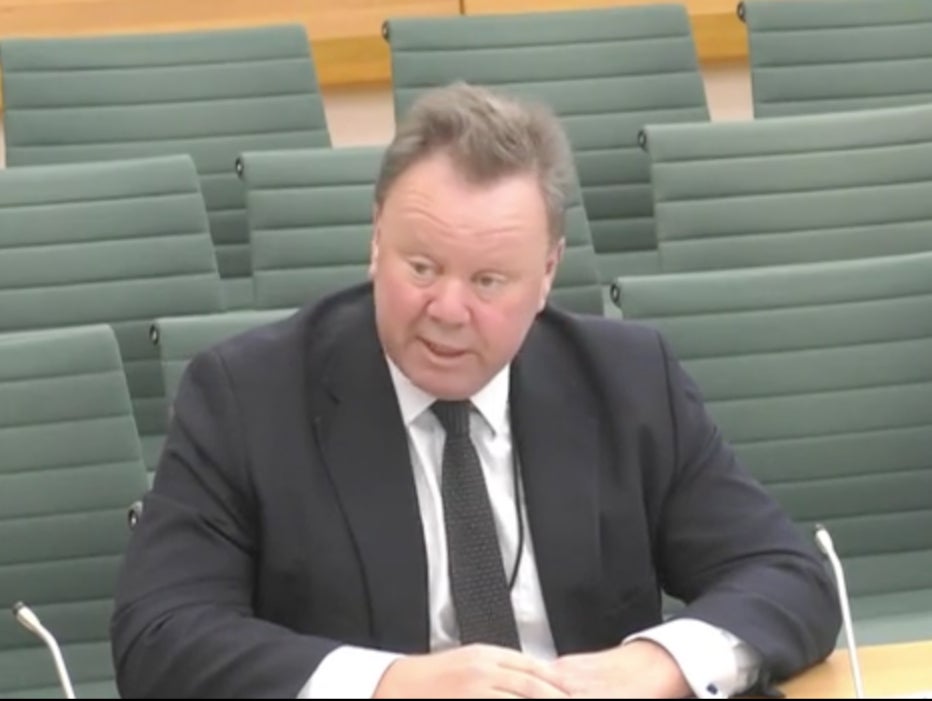 Martin Thomas at a pre-appointment hearing last week for the position of Charity Commission chair