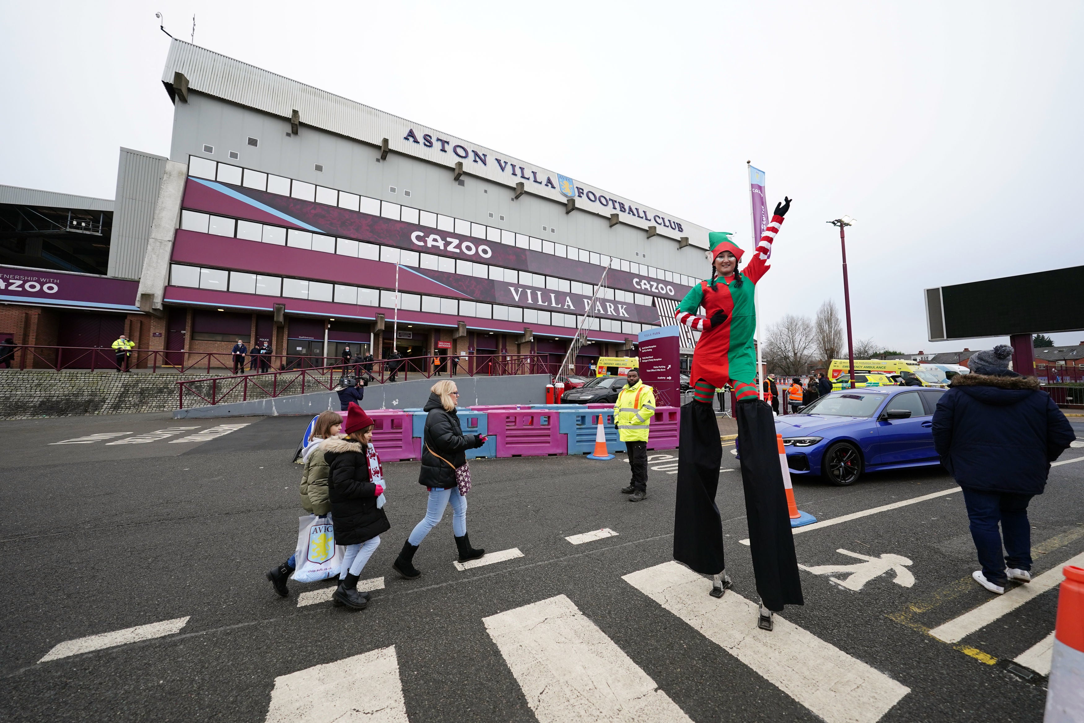 Aston Villa fans outside Villa Park on Saturday