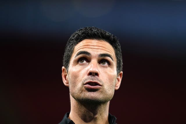 Arsenal manager Mikel Arteta confirmed an allegation of racist abuse allegedly occurred in the first half (Nick Potts/PA)
