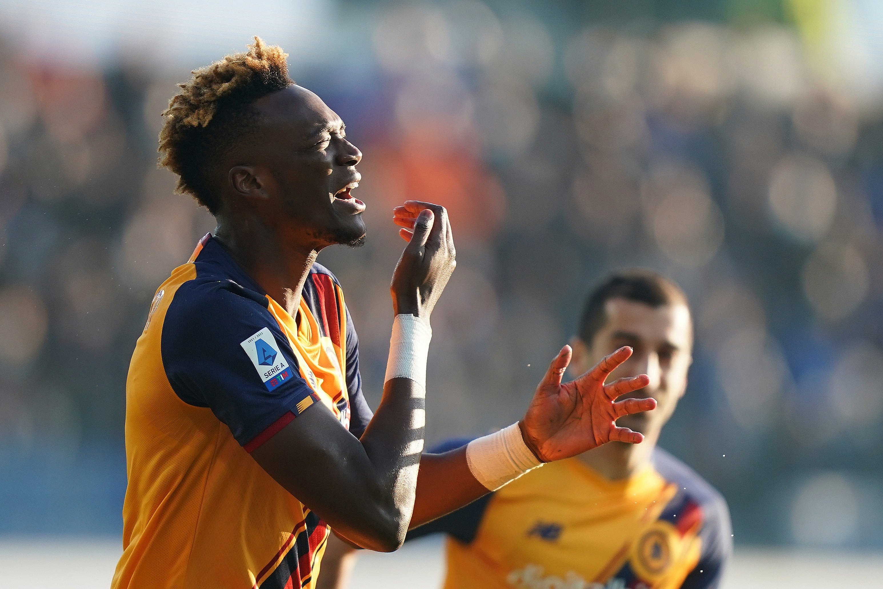 Tammy Abraham grabbed a brace for Roma in Bergamo (Spada/AP)