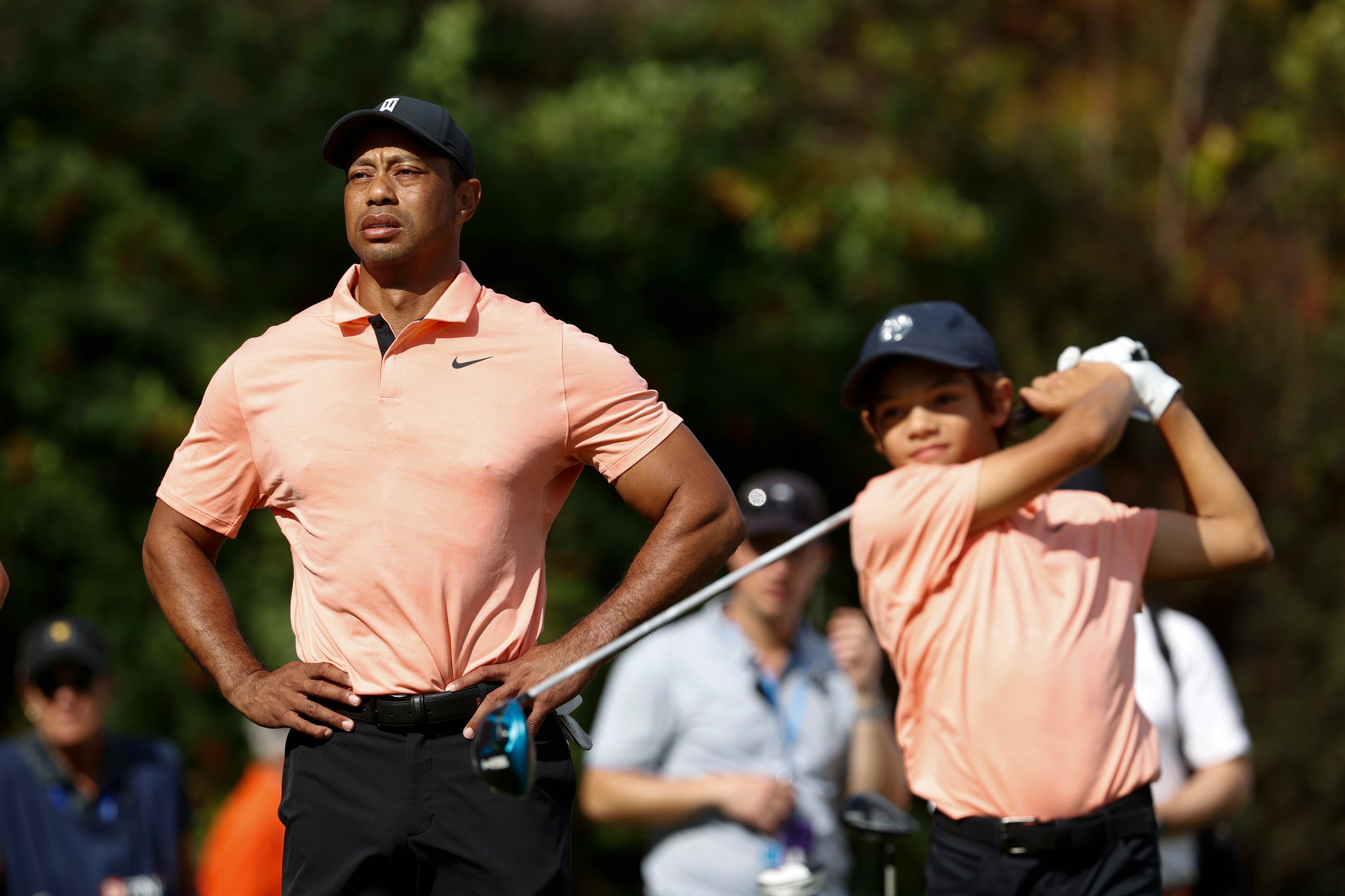 Tiger Woods and his son Charlie had a strong first round at the PNC Championship in Orlando (Scott Audette/AP)