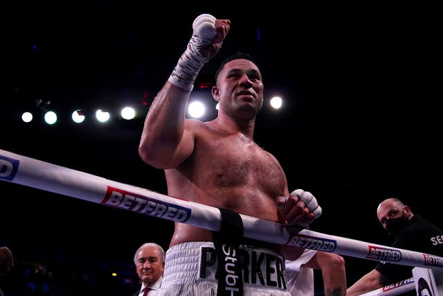 <p>Joseph Parker, pictured, claimed his second win over Derek Chisora this year (Peter Byrne/PA)</p>