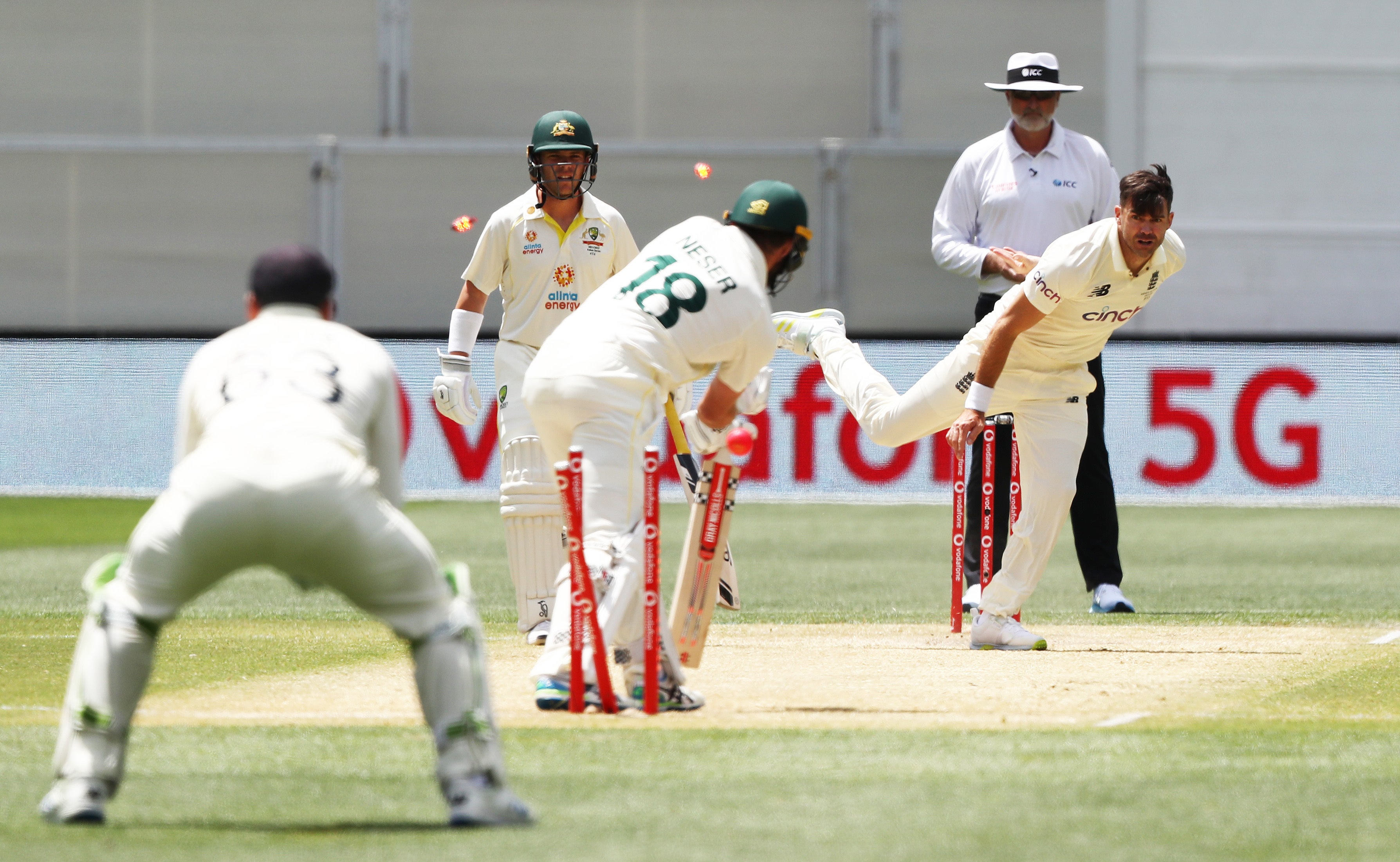 Michael Neser fell early on day four to James Anderson (Jason O’Brien/PA)