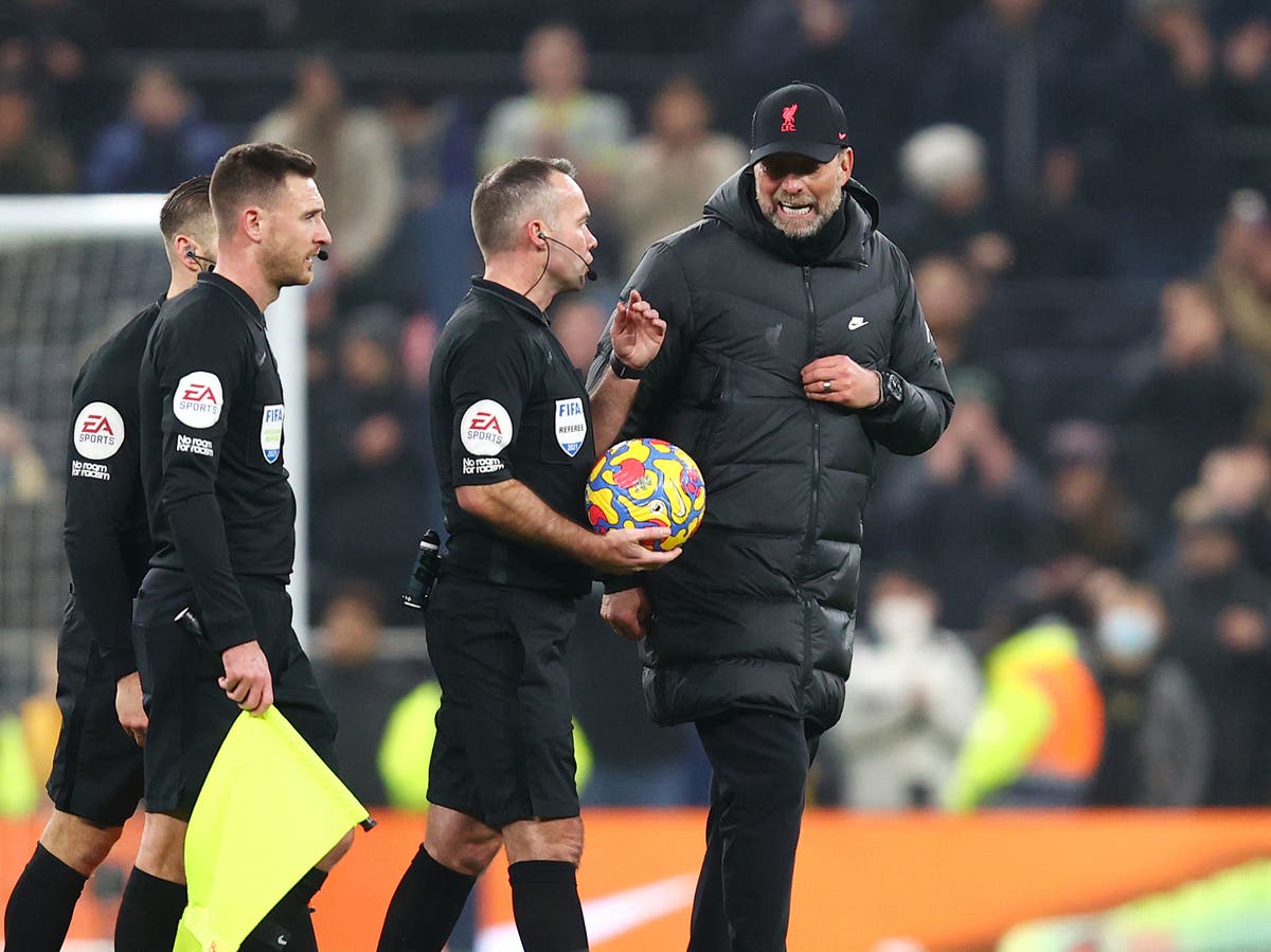Jurgen Klopp slams referee Paul Tierney for ‘two wrong decisions’ in Liverpool’s draw at Tottenham Jurgen Klopp slams referee Paul Tierney for ‘two wrong decisions’ in Liverpool’s draw at Tottenham