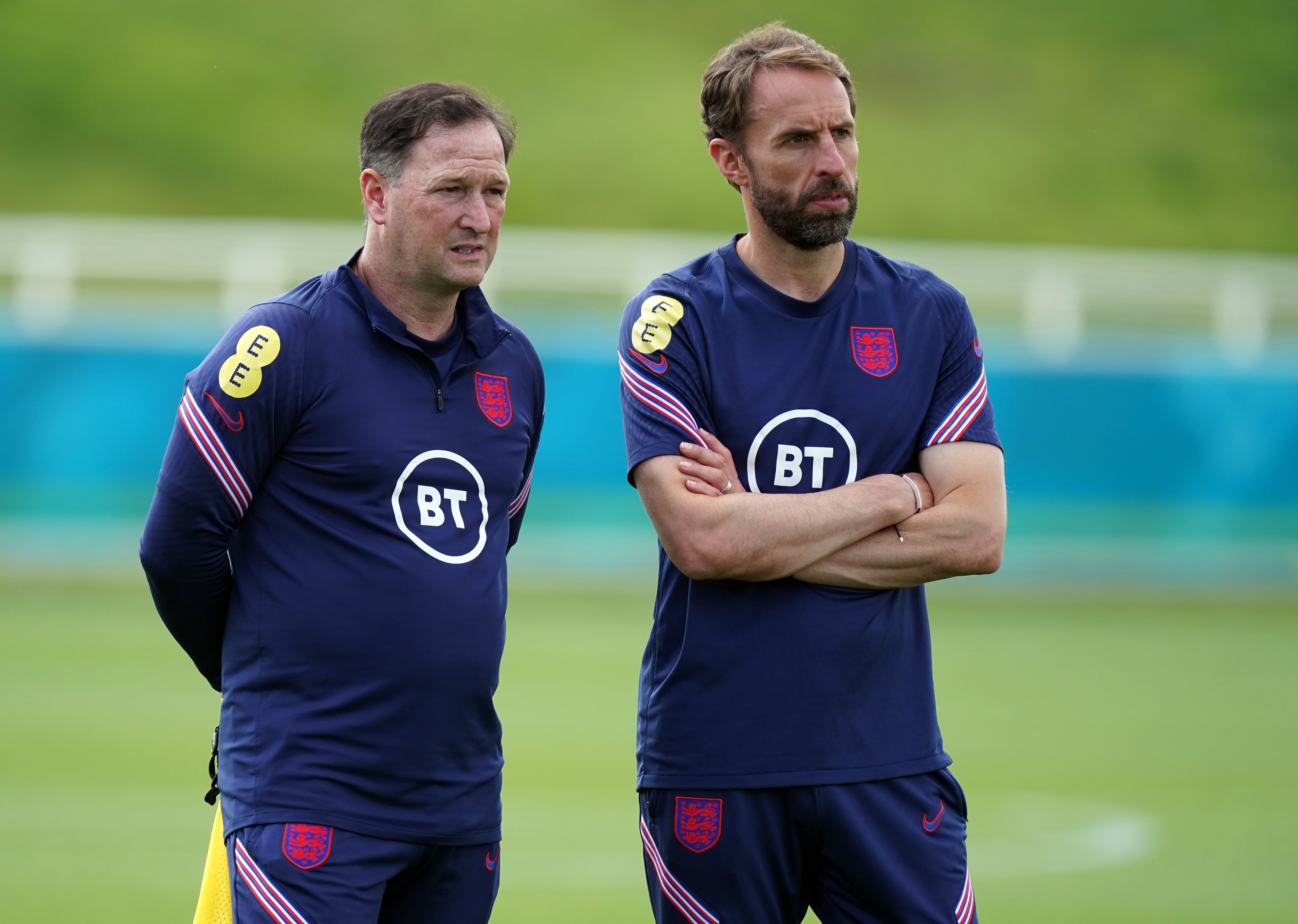 Gareth Southgate paid tribute to his assistant Steve Holland, left, after winning the BBC’s Coach of the Year prize