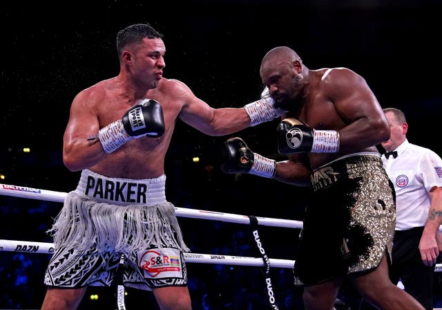 <p>Joseph Parker (left) has beaten Derek Chisora twice</p>