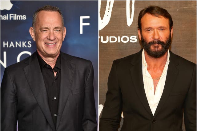 <p>Tom Hanks and Tim McGraw</p>