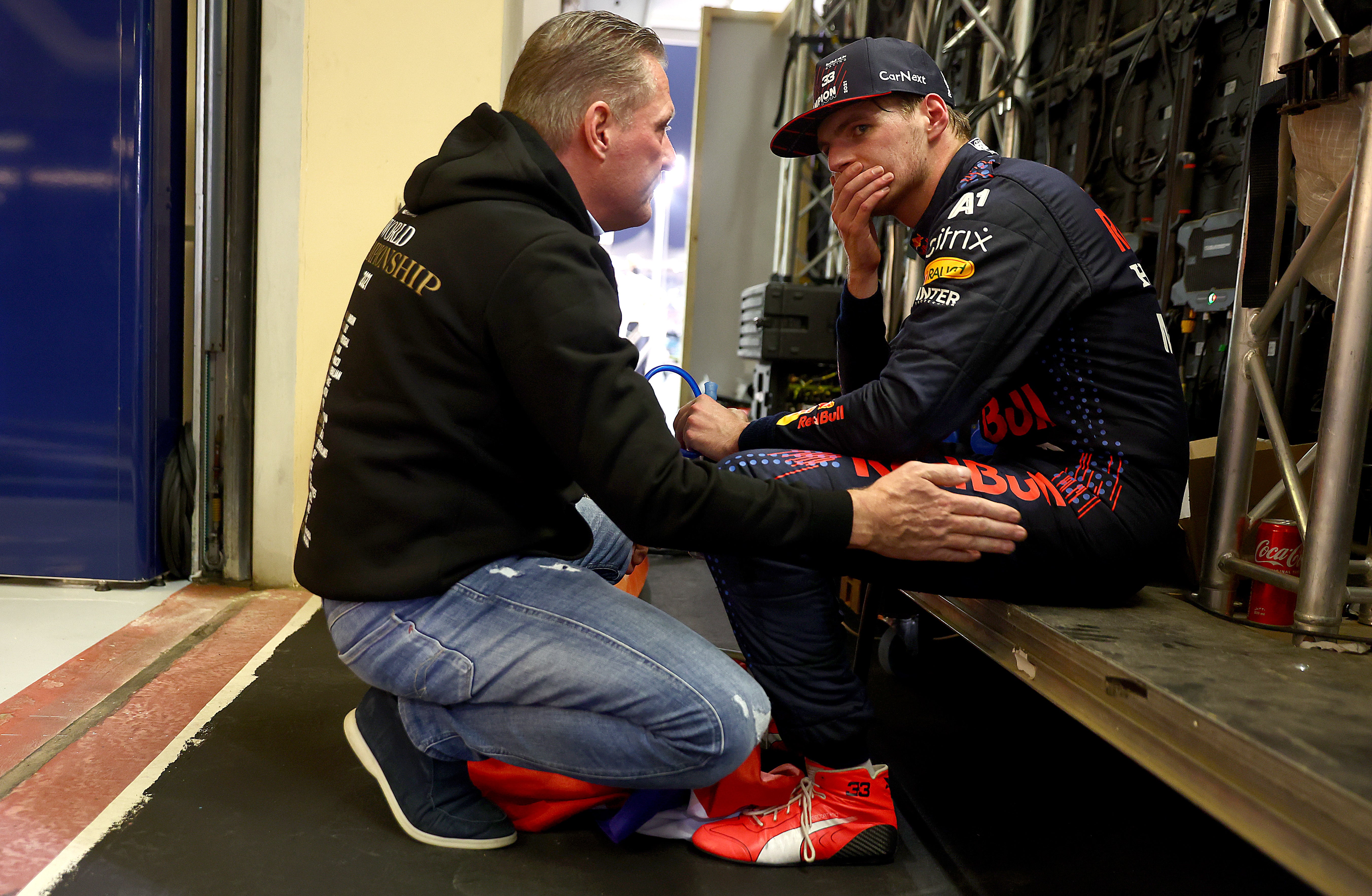 Jos Verstappen congratulates Max moments after becoming world champion