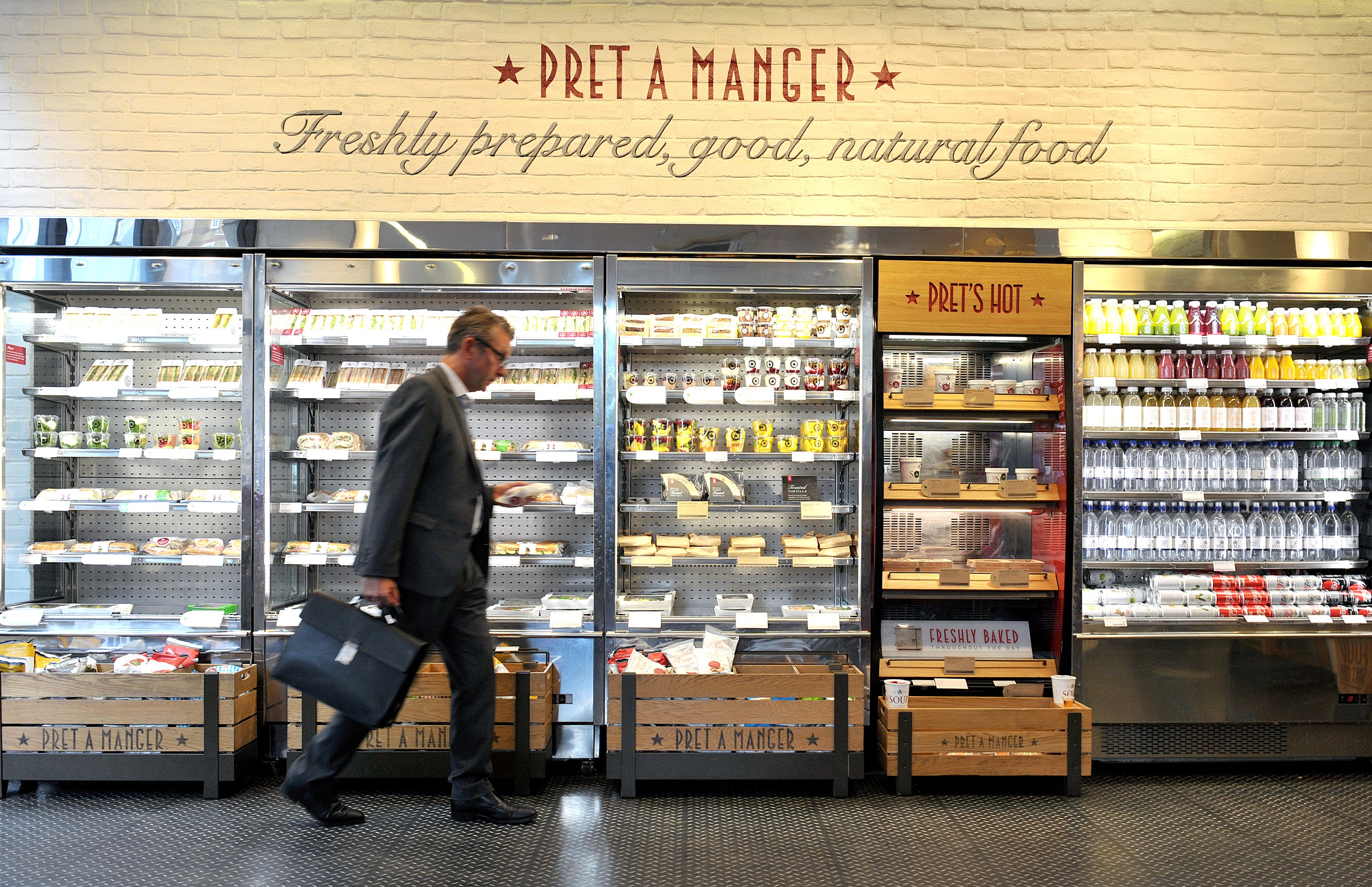 A customer in a Pret A Manger store