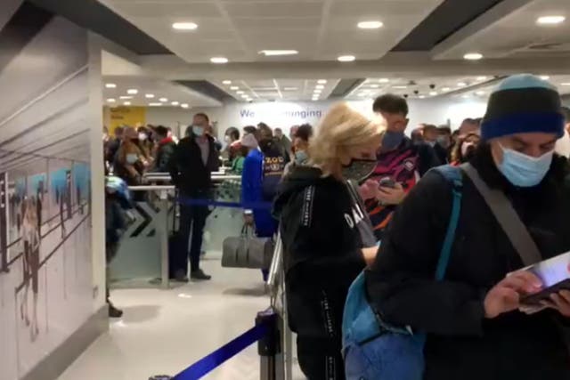 <p>‘Manchester Airport jammed,’ reports passenger</p>