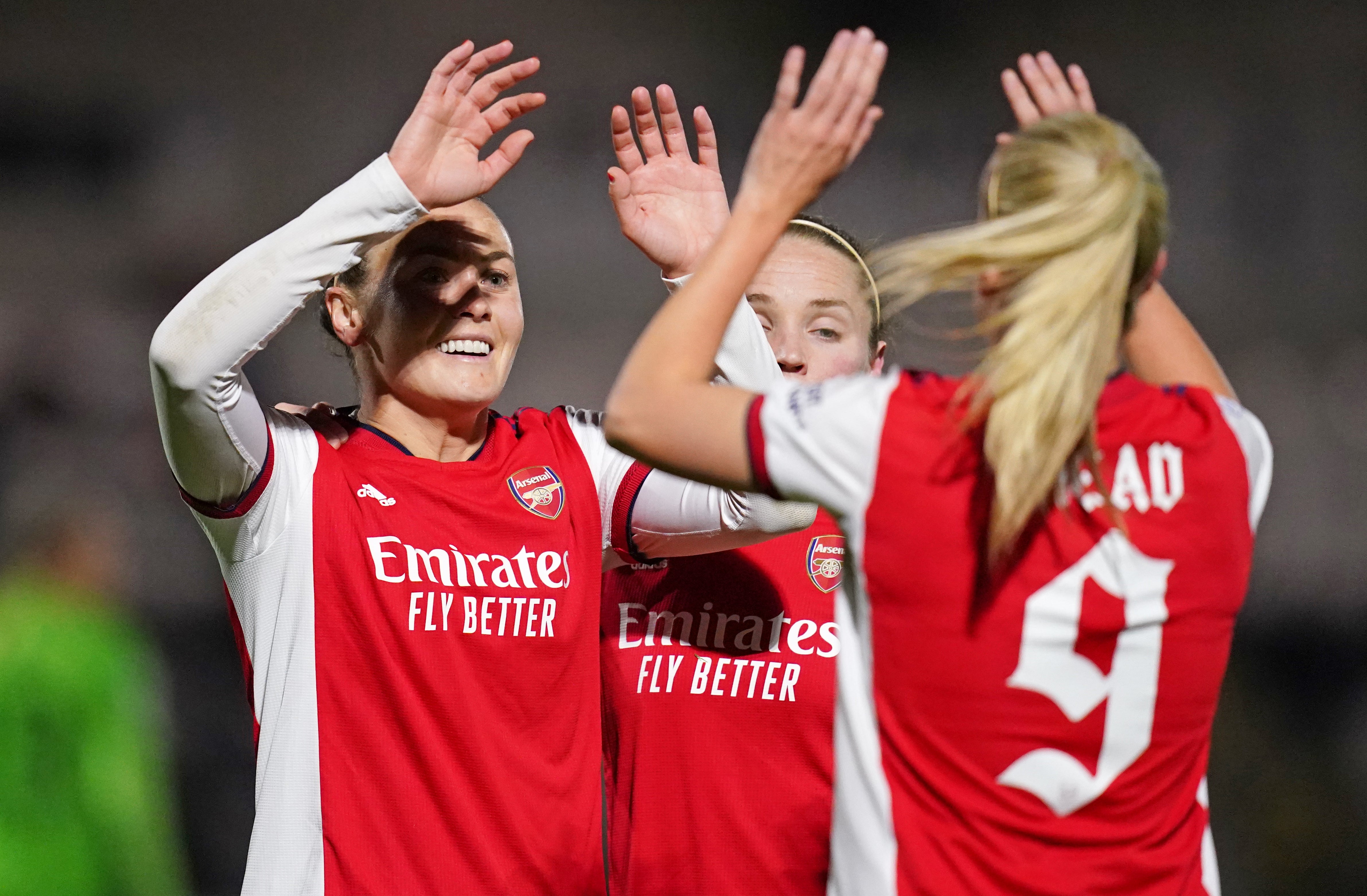 Arsenal have been drawn against Wolfsburg in the quarter-final of the Women’s Champions League (John Walton/PA)
