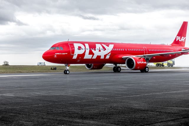 <p>A PLAY Airbus on the tarmac</p>