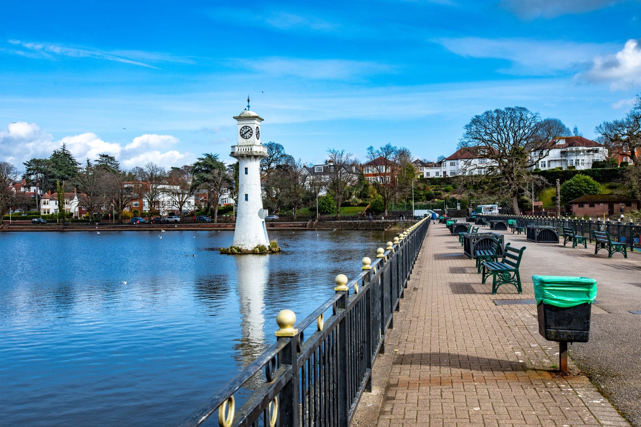 Roath Park’s white clock tower, a Cardiff icon
