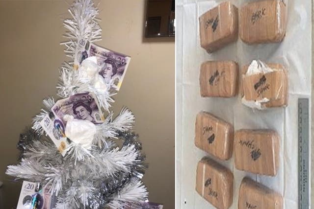 <p>Christmas tree photo was uncovered in drug gang investigation that found ‘lots of interesting parcels'</p>