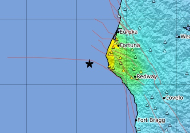 <p>A chart showing a 6.2 earthquake off the coast of Eureka, California, recorded on Monday, 20 December, 2021.  </p>