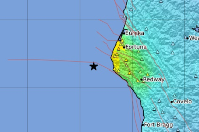 <p>A chart showing a 6.2 earthquake off the coast of Eureka, California, recorded on Monday, 20 December, 2021.  </p>